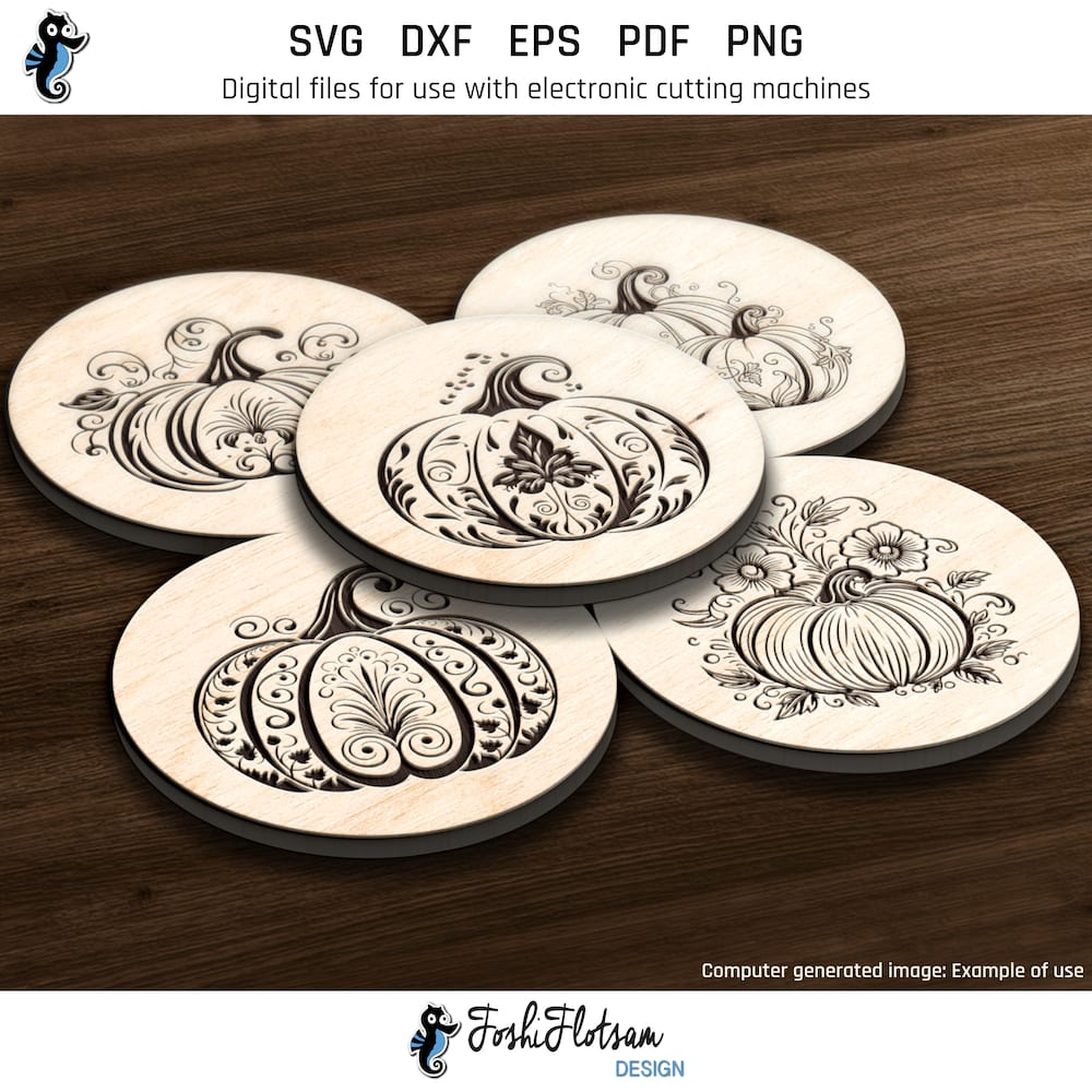 Coaster SVG - Halloween pumpkin coaster SVG bundle image 4 Fourth 5 of 25 Halloween pumpkin coaster SVGs included in this coaster SVG bundle.